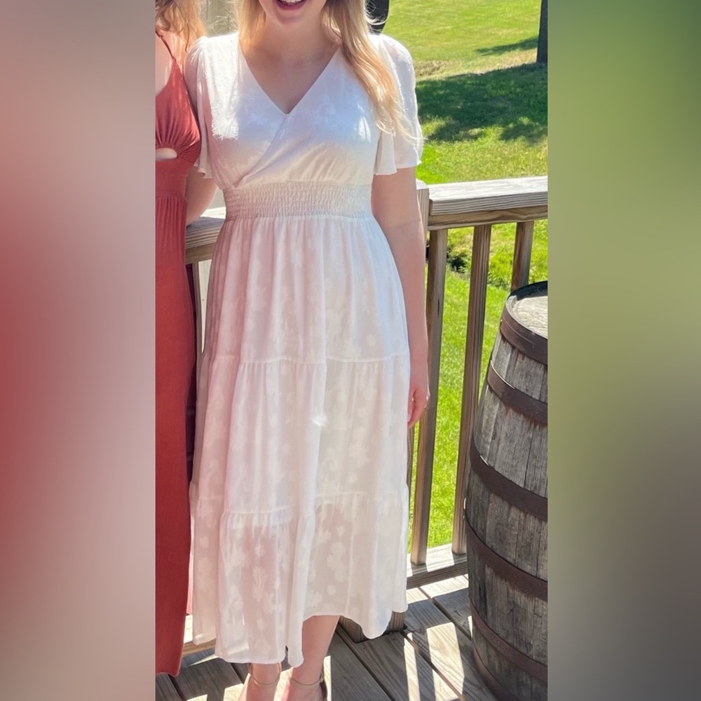 White midi dress